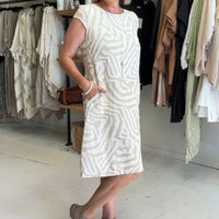 Elena | Auffälliges Sommerkleid mit Rundhalsausschnitt - Weiß