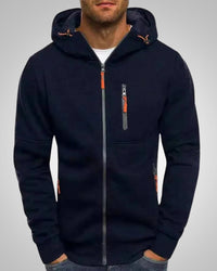 Bernd | Herren Lässiger Taschen Reißverschluss Hoodie - Marineblau