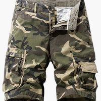 Herren-Bermudashorts mit Camouflage-Design und Taschen - Khaki
