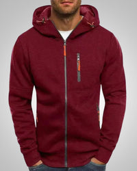 Bernd | Herren Lässiger Taschen Reißverschluss Hoodie - Rot