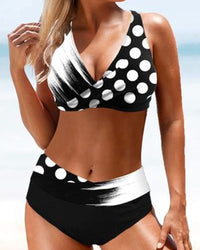 Romy | Fröhlicher Bunter Bikini - Schwarz