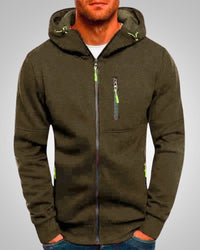 Andrew | Herren Legerer Taschen Zip-Hoodie - Grün
