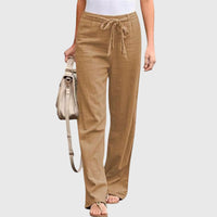Elena | Moderne leichte Damenhose stilvoll - Hellbraun