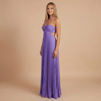 Nancy - Faltenrock Halter Cut-Out Maxikleid - Lila