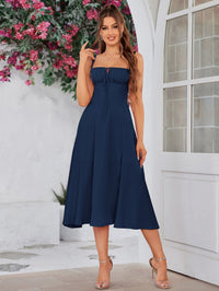 Lena | Damen Elegantes Sommerkleid – Frisches Elegantes Sommerkleid - Navy Blue