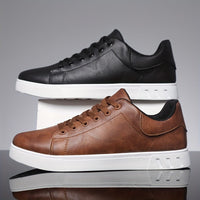 Rex | Herren Leder-Sneaker Low-Top Cupsole Casual - Braun