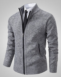 Torsten | Herren Klassischer Reissverschluss-Pullover - Grau