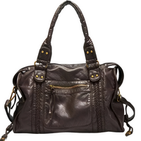 Hollie - Damenhandtasche mit Reißverschluss im entspannten Stil - Braun