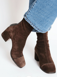 Eva - Damen Elegante Stiefel mit Absatz - Dunkelbraun