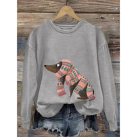 Damen Sweatshirt mit Rundhalsausschnitt und langen Ärmeln - Grau B