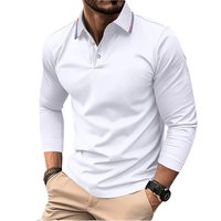 Rafael | Premium Polo Herren stilvoll mit kontrastierendem Kragen - Weiß