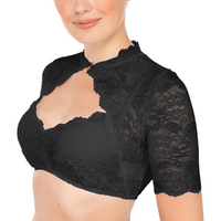 Daniella - Klassische Bluse für das Oktoberfest - Schwarz
