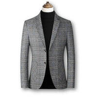 Lukas | Eleganter Herrenblazer im Tartan-Stil - Grau