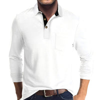 Marty - Komfortables Herren-Poloshirt mit langen Ärmeln - Weiß