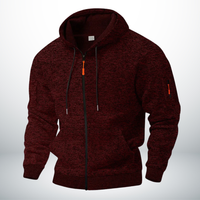 Mila | Fleecejacke Herren modern & trendy - Burgunderrot