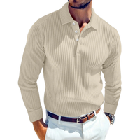 Daniel | Retro-Polo Herren stilvoll gestrickt mit Rippstruktur - Beige