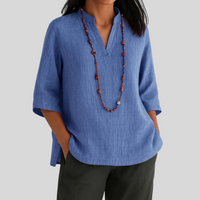 Nara | Luftige und Bequeme Sommerbluse - Blau