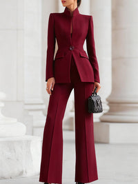 Elena | Damen Blazer & Hosen Anzug Set - Rot
