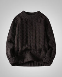 Julian | Herren Casual Winter Zopfstrickpullover - Schwarz