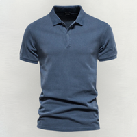 Stilvolles Herren-Poloshirt kurzarm mit Knopfleiste - Blau