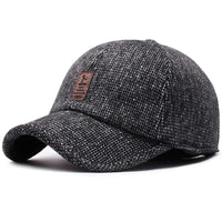 Klassische Wintermütze mit Ohrenschutz und Snapback-Design - Grau