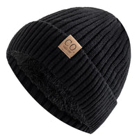 Vintage Vibe Mütze | Retro gefütterte Wintermütze mit lässigem Strickdesign - Schwarz