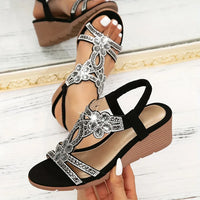 Trinda™ - Elegante Orthopädische Keilsandalen - Schwarz