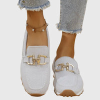 Clara | Damen Schnalle Loafer Sneaker - Grau