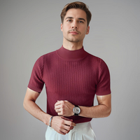 Raphael | Herren Rollkragen Slim Fit T-Shirt – Herren Rollkragen Shirt Slim 2026 - Rot