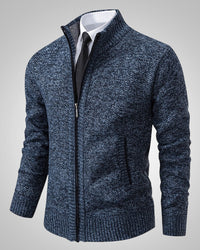 Torsten | Herren Klassischer Reissverschluss-Pullover - Blau