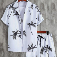 Felix | Herren Tropical Sommerhemd Shorts Set - Weiß