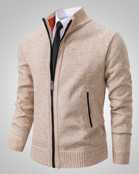Torsten | Herren Klassischer Reissverschluss-Pullover - Beige