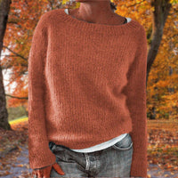 Silke | Damen Lässiger Herbst Strickpullover - Orange