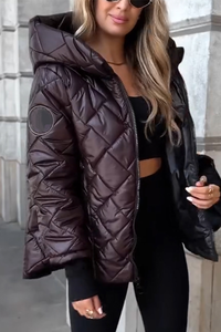Lara | Elegante Damen Jacke mit Kapuze lässig & modern - Braun