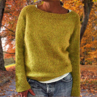 Charlotta | Damen Lässiger Lockere Passform Strickpullover - Gelb