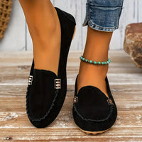 Neva | Damen Ballerinas Gummisohle Flache Sohle – Komfort Ballerinas Alltag 2026 - Schwarz
