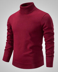 Bernd | Herren Klassischer Rollkragenpullover - Rot