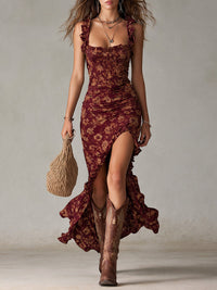 Nadjia – Luftiges Boho-Maxikleid - Rot