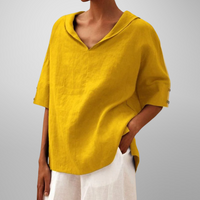 Alissa - Lässige, Locker Sitzende Bluse - Gelb