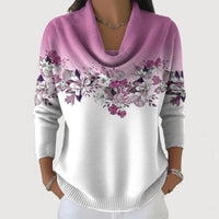 Lena | Damen Pullover mit Blumen stilvoll & zeitlos - Flieder