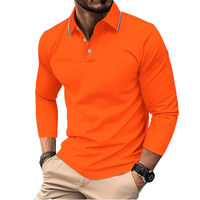 Rafael | Premium Polo Herren stilvoll mit kontrastierendem Kragen - Orange
