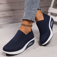 Hermina - Damen Slip-On Sneaker mit Strickstruktur - Dunkelblau
