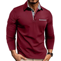 Rupert - Bequemes Herren-Langarm-Poloshirt - Rot