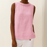 Serena | Damen Rollkragen Ärmelloses Top – Rollkragen Top Ärmellos Sommer 2026 - Rosa
