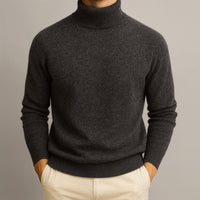 Markus | Pullover Herren hoher Kragen elegant & lässig - Schwarz
