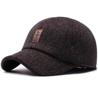 Klassische Wintermütze mit Ohrenschutz und Snapback-Design - Kaffee