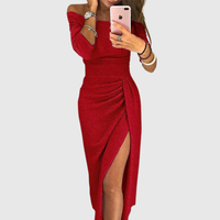 Stella | Damen Neckholder Maxikleid – Elegantes Halter Maxi Kleid - Red