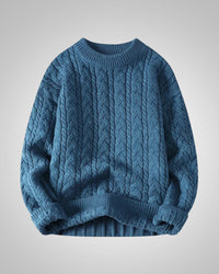 Julian | Herren Casual Winter Zopfstrickpullover - Blau