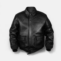 Elias | Herren Vintage Oversized Glänzender Lederjacke - Schwarz