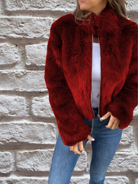 Susanne | Damen Komfort Reissverschluss Herbstjacke - Rot
